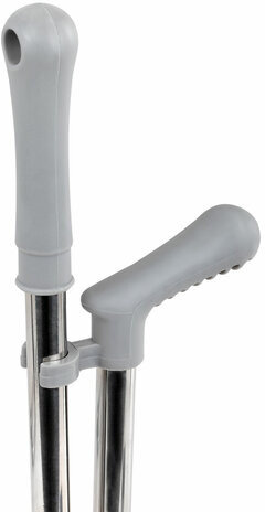 Совок для мусора + щетка на длинных рукоятках 77 см (металл), бело-серый, разборный, LAIMA, 608947