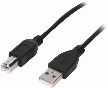 Кабель USB2.0 AM-BM, 1,5 м, SONNEN, медь, для подключения периферийных устройств - принтеров, сканеров, МФУ, плоттеров, черный, 513118
