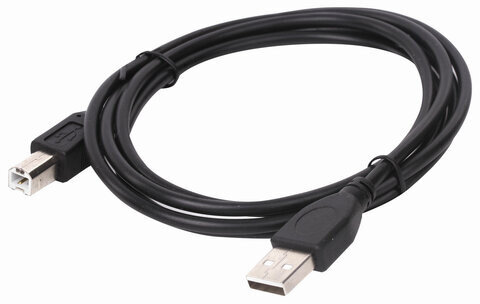 Кабель USB2.0 AM-BM, 1,5 м, SONNEN, медь, для подключения периферийных устройств - принтеров, сканеров, МФУ, плоттеров, черный, 513118