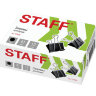 Зажимы для бумаг STAFF" EVERYDAY", КОМПЛЕКТ 12 шт., 41 мм, 200 листов, черные, картонная коробка, 224609