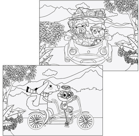 Альбом для рисования, А4, 20 листов, скоба, глянцевый лак, с раскраской, ЮНЛАНДИЯ, 202х285 мм, "Пушистики" (2 вида), 105051