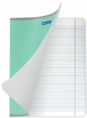 Тетрадь 12 л. BRAUBERG КЛАССИКА NEW частая косая линия с дополнительной горизонтальной, обложка картон, ЗЕЛЕНАЯ, 105693
