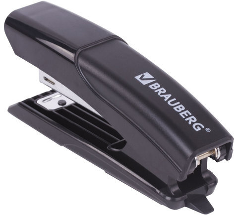 Степлер №10 BRAUBERG "Black Jack", до 18 листов, антистеплер, черный, 227763