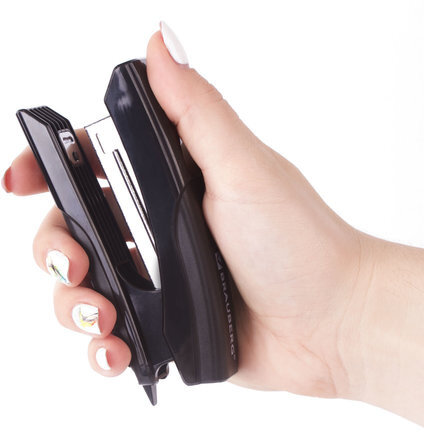 Степлер №10 BRAUBERG "Black Jack", до 18 листов, антистеплер, черный, 227763