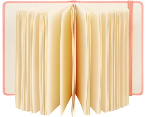 Скетчбук, слоновая кость 140 г/м2 90х140 мм, 80 л., КОЖЗАМ, резинка, BRAUBERG ART CLASSIC, пастель розовый, 116874