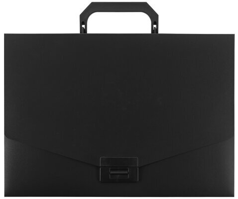 Портфель пластиковый STAFF А4 (320х225х36 мм), без отделений, черный, 229241
