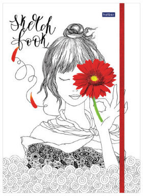 Скетчбук, белая бумага 100 г/м2, 145х205 мм, 80+50 л. (гребень + склейка), "Девушка", 80-50Тт5Aгрз_17148