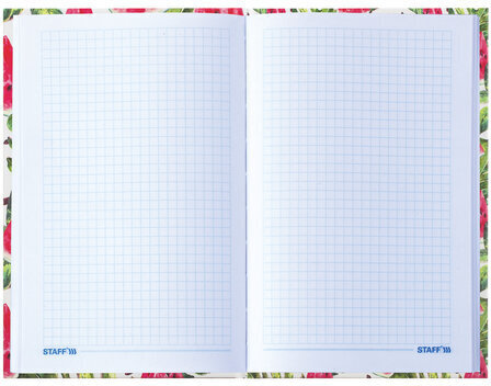 Блокнот А5 (135х206 мм), 80 л., твердый, клетка, выборочный лак, STAFF, "Juicy", 111605