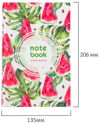 Блокнот А5 (135х206 мм), 80 л., твердый, клетка, выборочный лак, STAFF, "Juicy", 111605