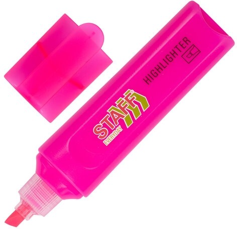 Текстовыделитель STAFF "EVERYDAY HL-720", РОЗОВЫЙ, линия 1-5 мм, скошенный наконечник, 152554