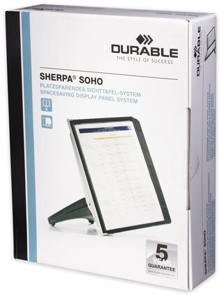 Демосистема настольная на 5 панелей, с 5 черными панелями, DURABLE (Германия) "SHERPA soho", 5540