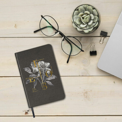 Блокнот МАЛЫЙ ФОРМАТ (100х150 мм) А6, BRAUBERG VISTA "Rose", под кожу, твердый, срез фольга, 80 л., 112097