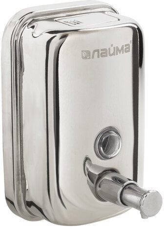 Дозатор для жидкого мыла LAIMA PROFESSIONAL BASIC, 0,5 л., нержавеющая сталь, зеркальный, 601795