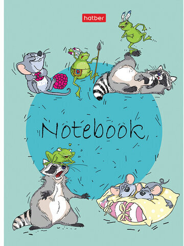 Блокнот МАЛЫЙ ФОРМАТ А6 (105х145 мм) 24 л., скоба, ламинированная бумага, HATBER, Животные, 24Б6В1