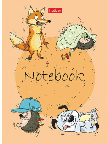 Блокнот МАЛЫЙ ФОРМАТ А6 (105х145 мм) 24 л., скоба, ламинированная бумага, HATBER, Животные, 24Б6В1