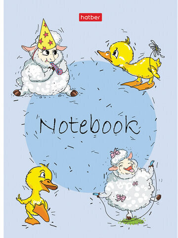 Блокнот МАЛЫЙ ФОРМАТ А6 (105х145 мм) 24 л., скоба, ламинированная бумага, HATBER, Животные, 24Б6В1