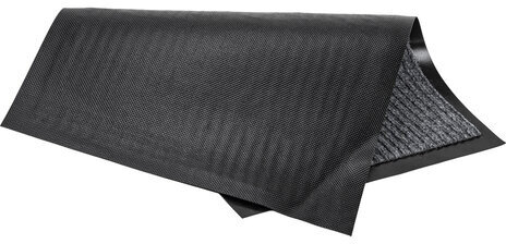 Коврик входной ворсовый влаго-грязезащитный LAIMA, 40х60 см, ребристый, толщина 7 мм, серый, 602861