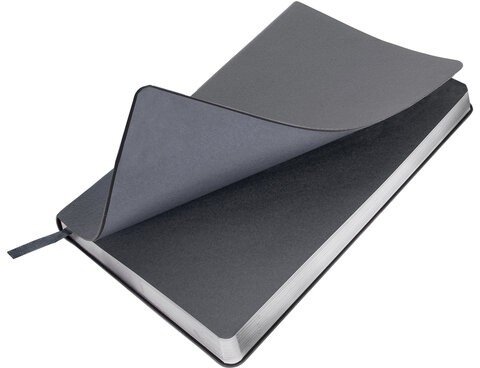 Ежедневник недатированный А5 138х213 мм BRAUBERG "Metallic", под кожу, 136 л., гибкий, графитовый, 113375