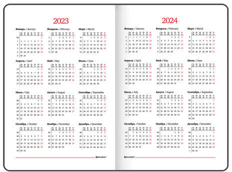 Еженедельник датированный 2023 А5 145х215 мм BRAUBERG "Party", красный, 113953