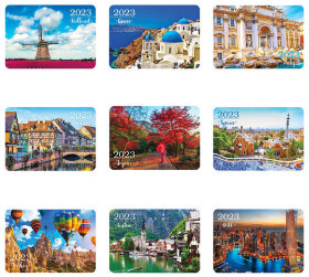 Календарь карманный на 2023 г., 70х100 мм, "Вокруг света", HATBER, Кк757368