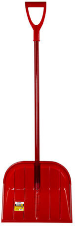 Лопата снегоуборочная ГРАНДМАСТЕР из ПОЛИКАРБОНАТА, ударопрочная, алюминиевый черенок, V образная ручка, ковш 44х38 см, высота в сборе 135см, 606625