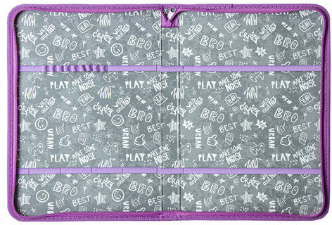 Папка для труда на молнии BRAUBERG А4 с ручкой, 1 отделение, картон, органайзер, "Charming kitten", 270991