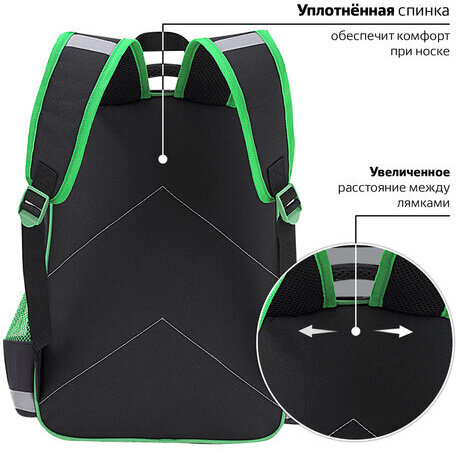 Рюкзак ПИФАГОР SCHOOL, 1 отделение, 3 кармана, "Dino roar", 38x28х14 см, 272080