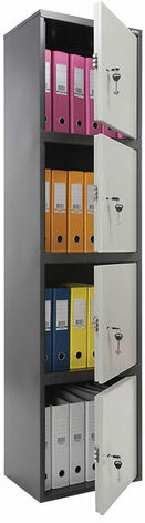 Шкаф металлический для документов AIKO "SL-185/4" ГРАФИТ, 1800х460х340 мм, 37 кг, S10799182502