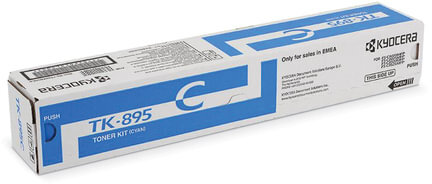 Тонер-картридж KYOCERA (TK-895C) FS-C8020MFP/C8025MFP/C8520MFP/C8525MFP, голубой, оригинальный, ресурс 6000 страниц, 1T02K0CNL0