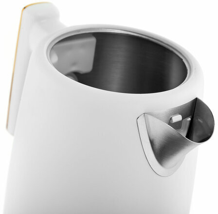 Чайник с термометром BRAYER BR1018, 1,7 л, 2200 Вт, закрытый нагревательный элемент, сталь, белый