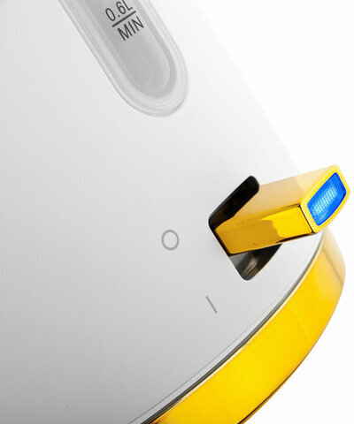 Чайник с термометром BRAYER BR1018, 1,7 л, 2200 Вт, закрытый нагревательный элемент, сталь, белый