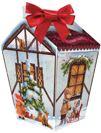Подарок новогодний "Евродомик", 700 г, НАБОР конфет, картонная упаковка, ХР-357