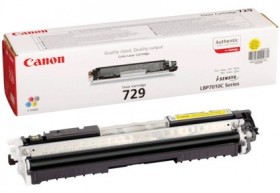 Картридж лазерный CANON (729Y) LBP7010C/7018C, желтый, ресурс 1000 страниц, оригинальный, 4367b002