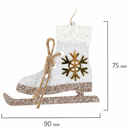 Набор елочных украшений "Фигуристка", 6 шт., дерево, цвет: красный / белый, ЗОЛОТАЯ СКАЗКА, 592003