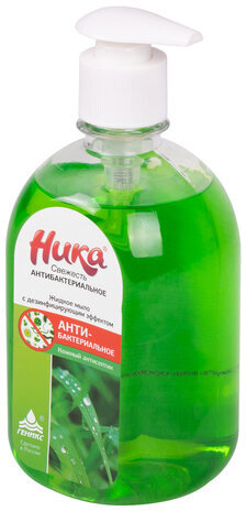 Мыло жидкое дезинфицирующее 500 мл, НИКА "Свежесть", антибактериальное, дозатор