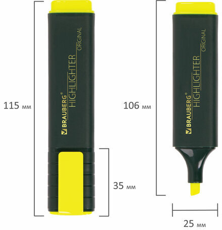 Набор текстовыделителей 6 ЦВЕТОВ, BRAUBERG "ORIGINAL", линия письма 1-5 мм, 151690