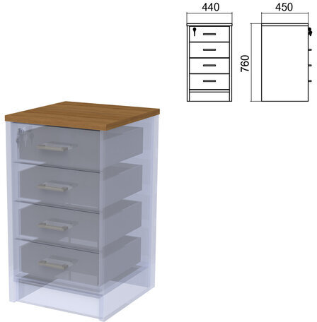 Крышка для тумбы приставной (АТ-05) "Арго", 440х450х22 мм, орех