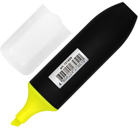 Текстовыделитель BRAUBERG "BLACK JACK", ЖЕЛТЫЙ, линия 1-5 мм, 151894