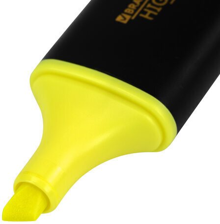 Текстовыделитель BRAUBERG "BLACK JACK", ЖЕЛТЫЙ, линия 1-5 мм, 151894