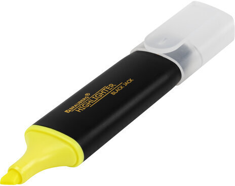 Текстовыделитель BRAUBERG "BLACK JACK", ЖЕЛТЫЙ, линия 1-5 мм, 151894