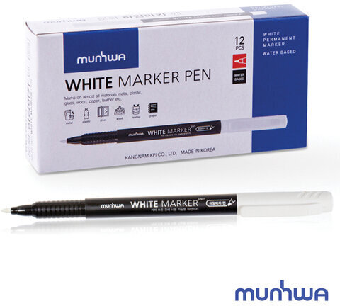 Маркер перманентный БЕЛЫЙ 1 мм, MUNHWA, WPM-05