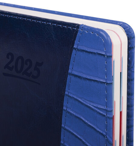 Ежедневник датированный 2025 А5 148х218 мм GALANT "Combi Contract", под кожу, темно-синий, 115711