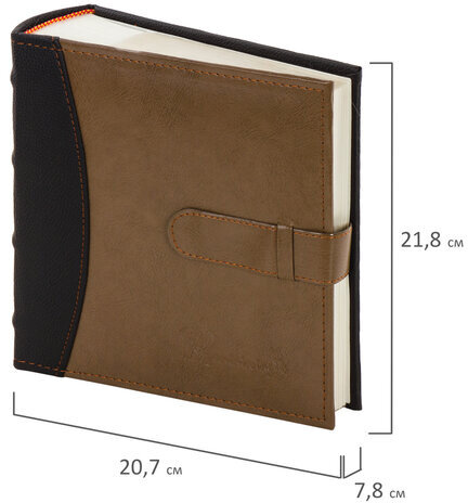 Фотоальбом BRAUBERG "Business style" на 300 фото 10х15 см, под кожу, бумажные страницы, бокс, 391183