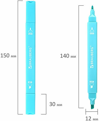 Набор текстовыделителей двусторонних 6 ПАСТЕЛЬНЫХ ЦВЕТОВ, BRAUBERG "Macaroon", линия 1-5 мм, 152513