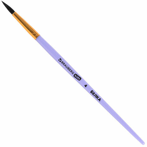 Кисти БЕЛКА набор 6 шт. (круглые № 1, 2, 3, 4, 5, 6), блистер, BRAUBERG KIDS, 201083