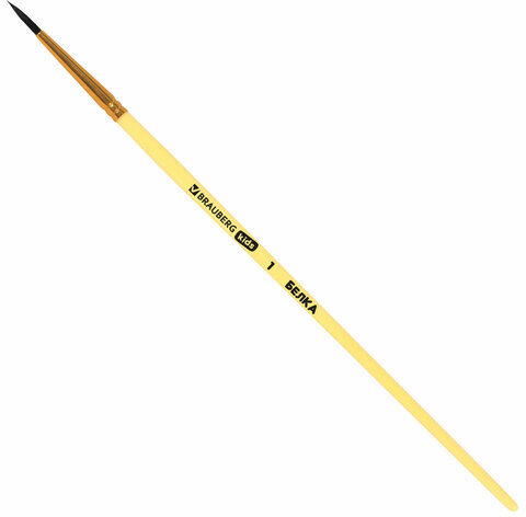 Кисти БЕЛКА набор 6 шт. (круглые № 1, 2, 3, 4, 5, 6), блистер, BRAUBERG KIDS, 201083