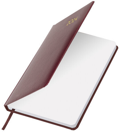 Ежедневник датированный 2024 А5 138x213 мм BRAUBERG "Select", балакрон, бордовый, 114879