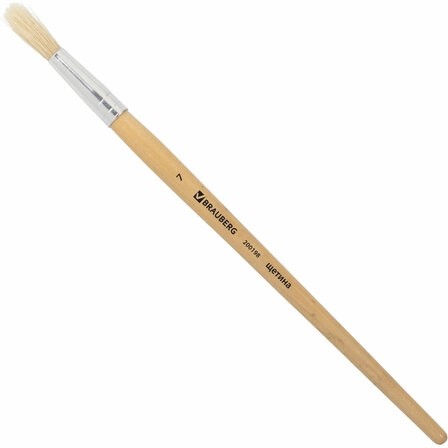 Кисть BRAUBERG, щетина, круглая, № 7, 200198