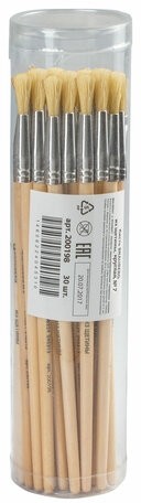 Кисть BRAUBERG, щетина, круглая, № 7, 200198