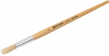 Кисть BRAUBERG, щетина, круглая, № 7, 200198